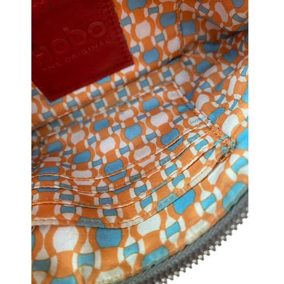 LHobo The Original Gray/Olive Smooth Leather Crossbody 8.5x5" Adjustable strap - Picture 9 of 10